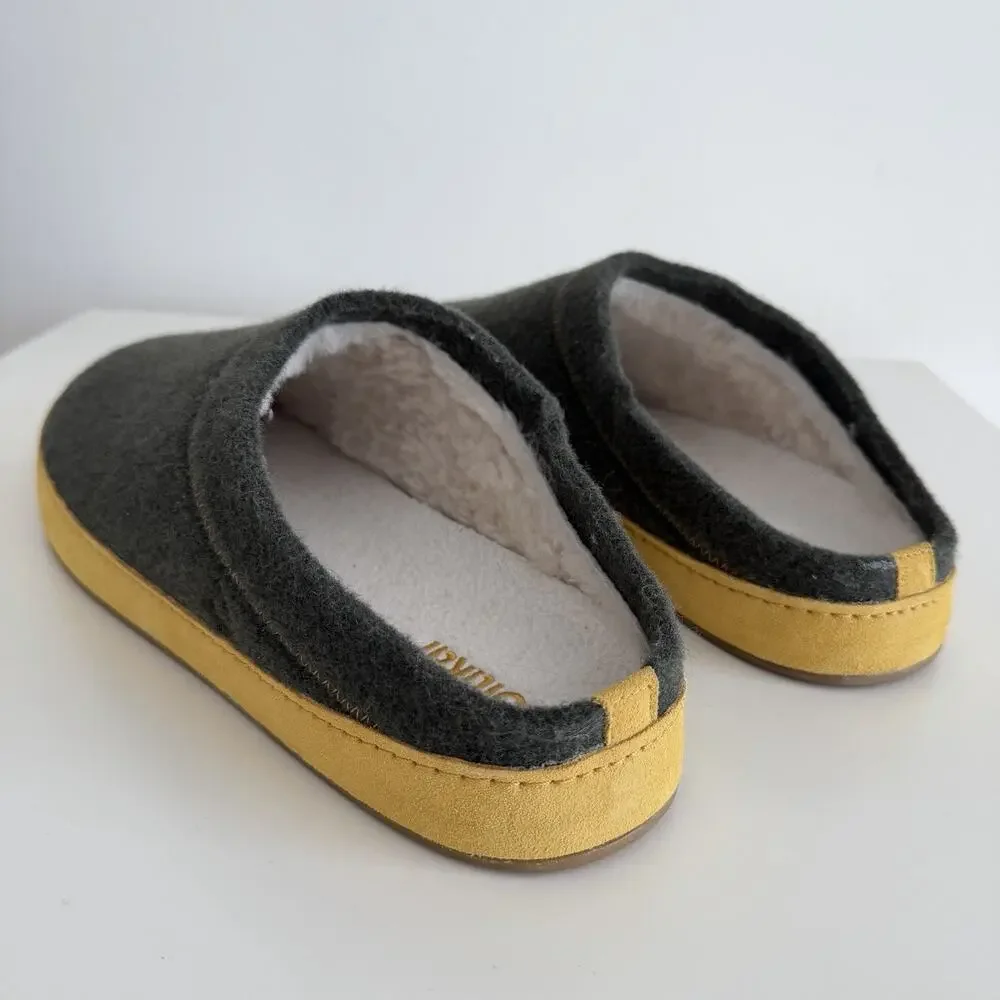 Olukai Hamani‎ Hulu Mens 12 Slippers Green Slip On Shoes Wool Warm Fuzzy Comfort
